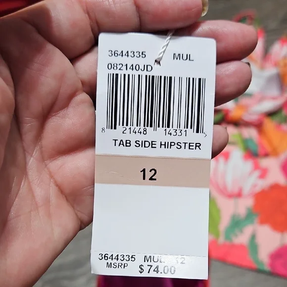 Trina Turk Pink Orange Floral Tankini Bikini Set - Picture 3 of 7